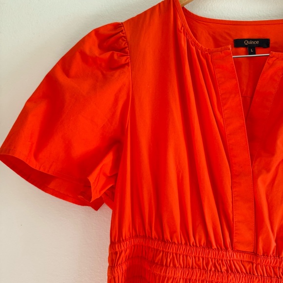 Quince 100% Organic Cotton Poplin Tiered Maxi Dress size Large - Picture 7 of 13